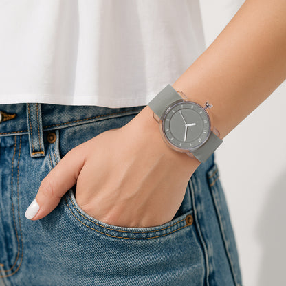 Nr. 3 TR90 38 mm graues/graues Silikonarmband/transparente Schnalle