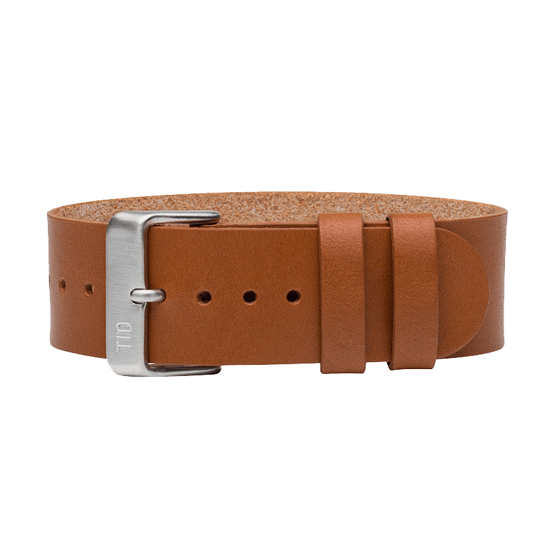 Tan Leather Strap with Black / Steel / Gold Buckle