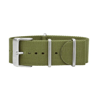 Green Nylon Strap with Black / Steel / Gold Buckle
