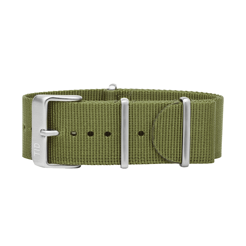 Green Nylon Strap with Black / Steel / Gold Buckle - TID WATCHES