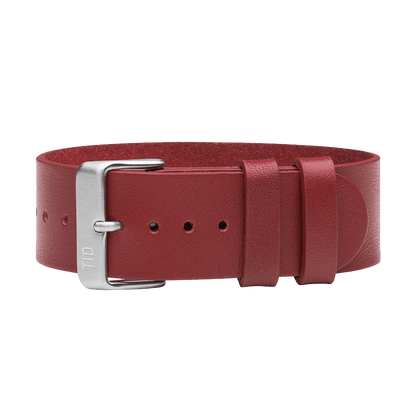 Burgundy Leather Strap with Black / Steel / Gold Buckle