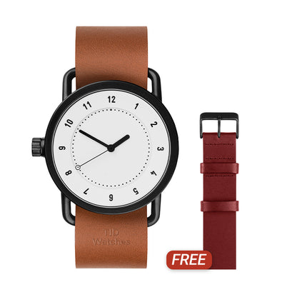 TID No.1 White Dial / Tan Leather Strap / Black Buckle