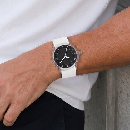 No.3 TR90 38 mm Noir / Bracelet en silicone noir