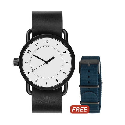 TID No.1 White Dial / Black Leather Strap / Black Buckle