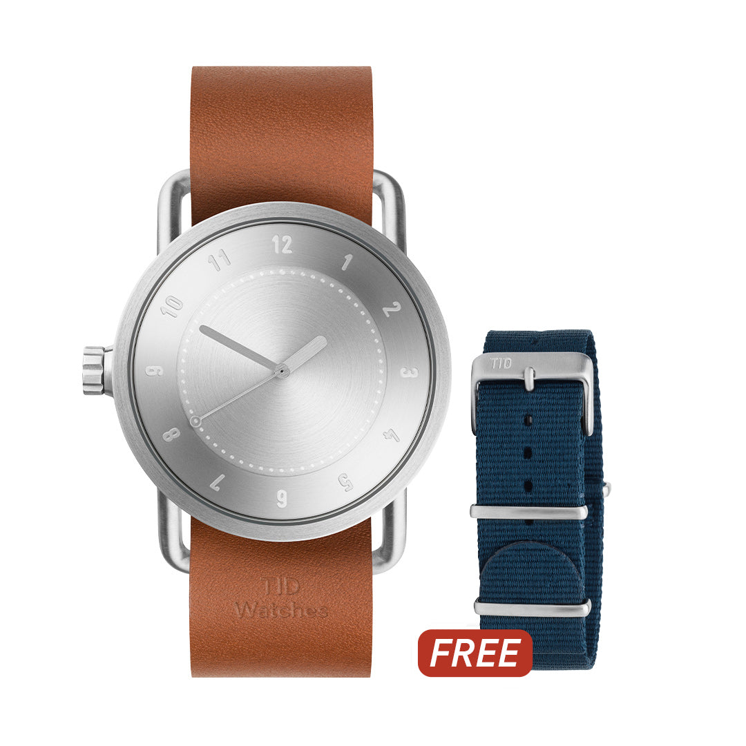 TID No.1 Steel Dial / Tan Leather Strap / Steel Buckle