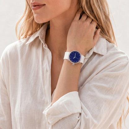 TID No.3 Lightweight Scandinavian Watch – Transparent TR90 Case, Blue Dial & Silicone Strap