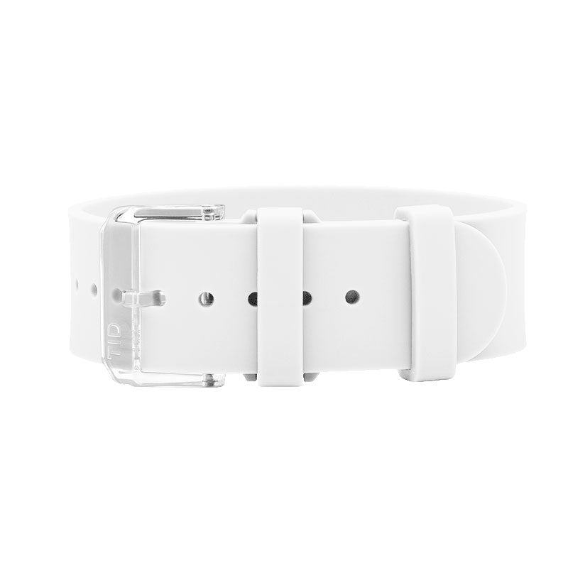 White Silicone Wristband / Transparent buckle