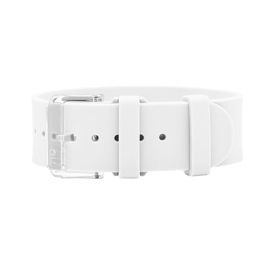 White Silicone Strap with Transparent Buckle