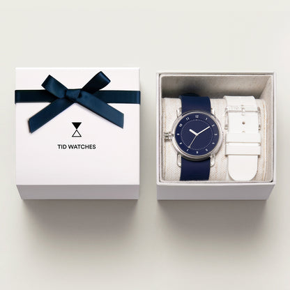 TID No.3 Watch 38mm Navy Blue / Navy Blue Silicone Strap / Transparent Buckle
