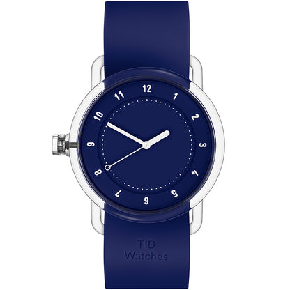TID No.3 Watch 38mm Navy Blue / Navy Blue Silicone Strap / Transparent Buckle