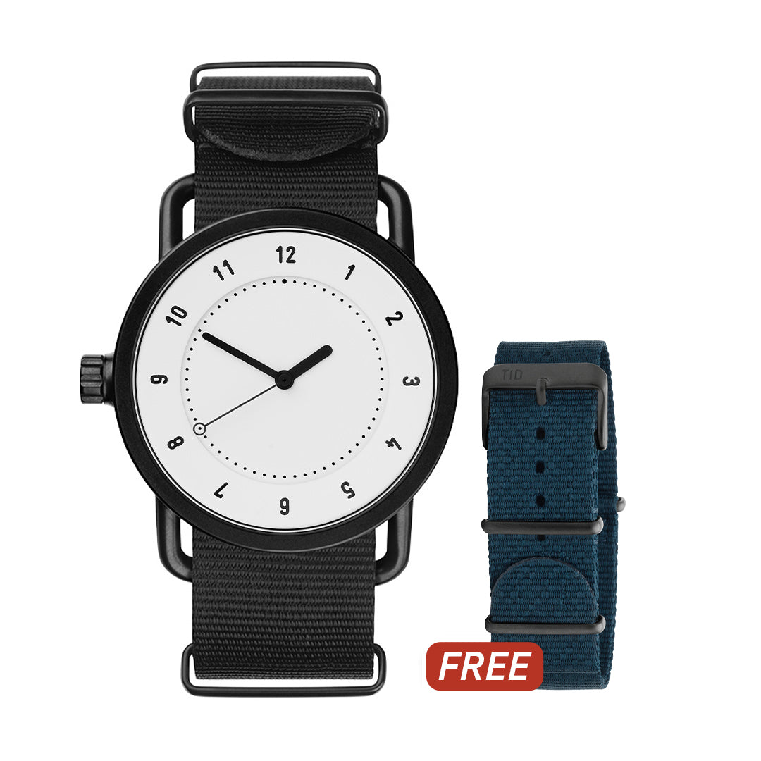 TID No.1 White Dial / Black Nylon Strap / Black Buckle