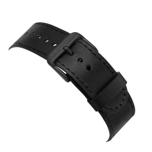 Vegetable-Tanned black Leather Strap for TID No.4 Watch