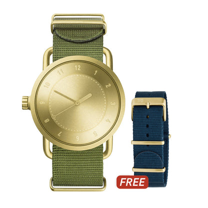 TID No.1 Gold Dial / Green Nylon Strap / Gold Buckle
