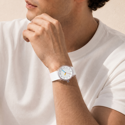 TID No.3 Lightweight Scandinavian Watch – Transparent TR90 Case, White Dial & Silicon Strap
