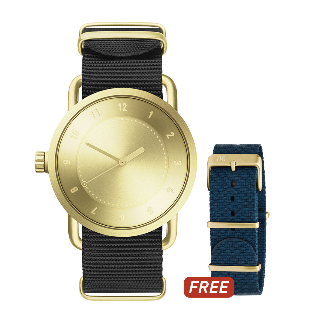 TID No.1 Gold Dial / Black Nylon Strap / Gold Buckle