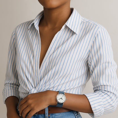 TID No.3 TR90 38mm White / Ocean Blue Silicone Strap / Transparent Buckle