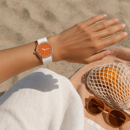 Nr. 3 TR90 38 mm Orange/Orange Silikonarmband/transparente Schnalle