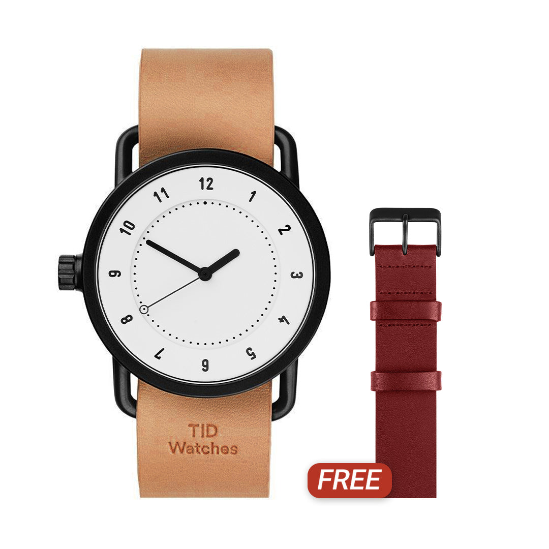 TID No.1 White Dial / Natural Leather Strap / Black Buckle