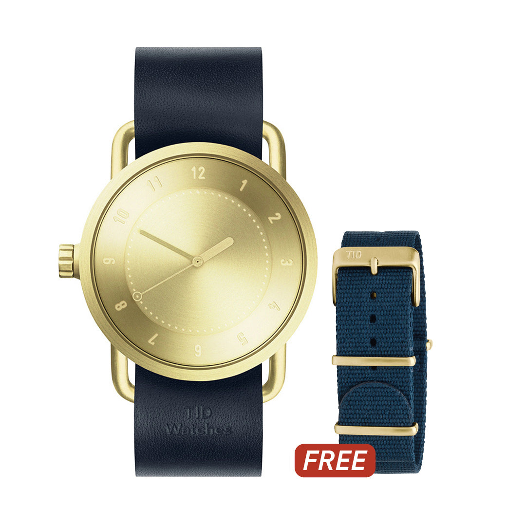 TID No.1 Gold Dial / Navy Leather Strap / Gold Buckle