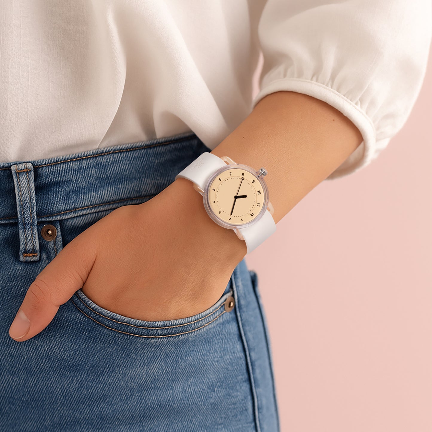TID No.3 TR90 38mm Pink / Pink Silicone Strap / Transparent Buckle