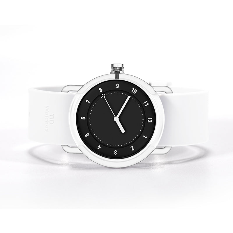 No.3 TR90 38 mm Noir / Bracelet en silicone noir