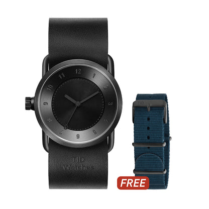 TID No.1 All-black Limited Edition /  Black Leather Strap