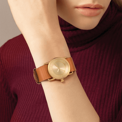 TID No.1 Gold Dial / Tan Leather Strap / Gold Buckle - TID WATCHES