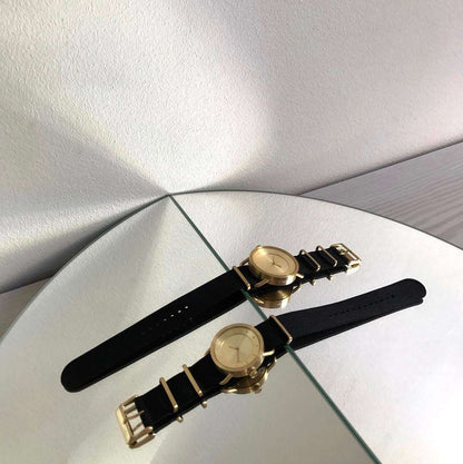 TID No.1 Gold Dial / Black Nylon Strap / Gold Buckle - TID WATCHES