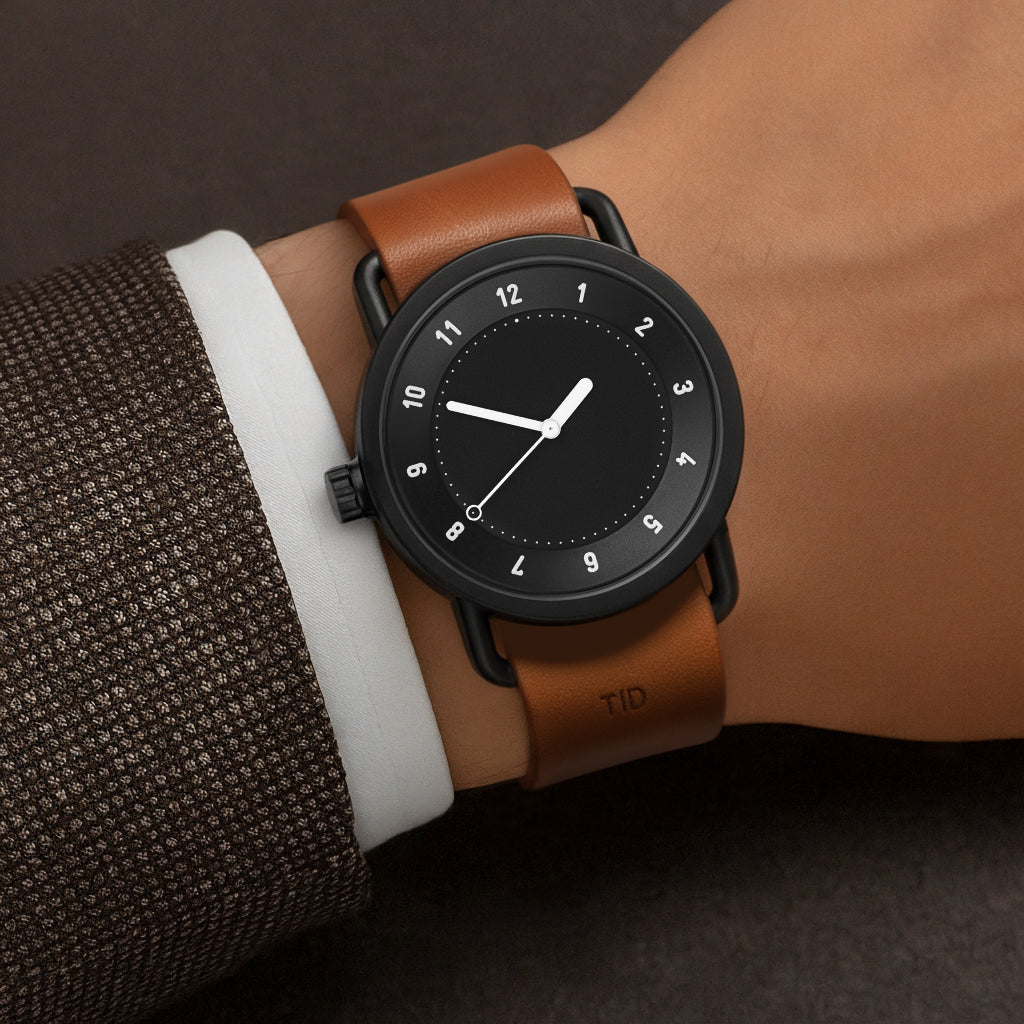 TID No.1 Black Dial / Tan Leather Strap / Black Buckle