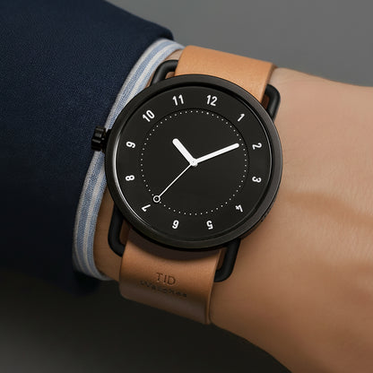 TID No.1 Black Dial / Natural Leather Strap / Black Buckle