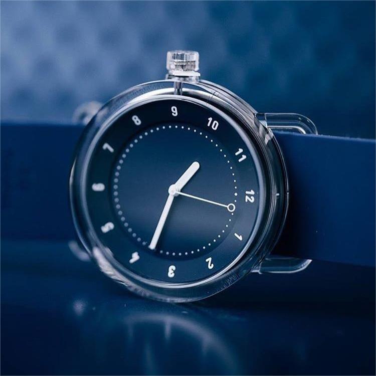 TID No.3 TR90 38mm Blue / Blue Silicone Strap / Transparent Buckle - TID WATCHES