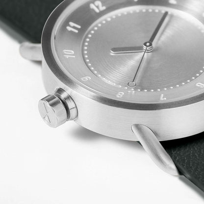 TID No.1 Steel Dial / Navy Leather Strap / Steel Buckle - TID WATCHES