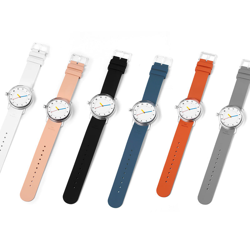 TID No.3 lightweight Swedish watches with interchangeable silicone straps in multiple colors