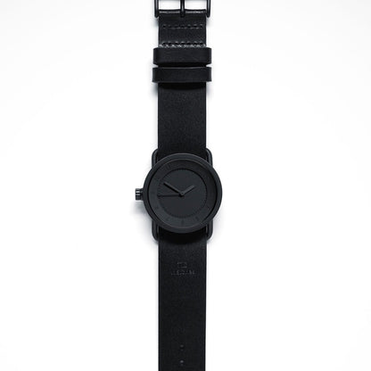 No.1 33 mm Black Edition / Bracelet en cuir noir / Boucle noire