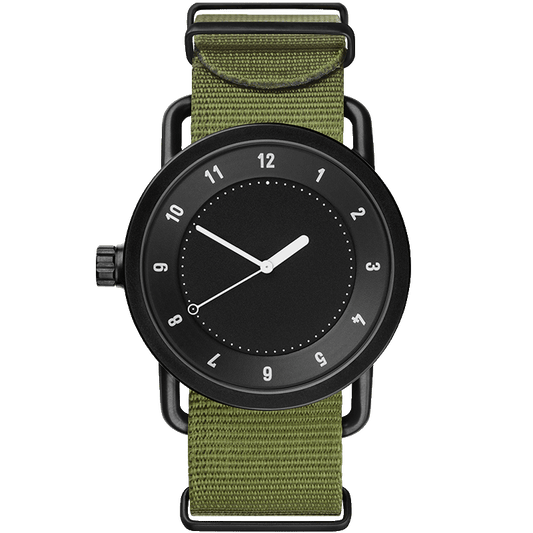No.1  Black / Green Nylon Wristband/Black buckle