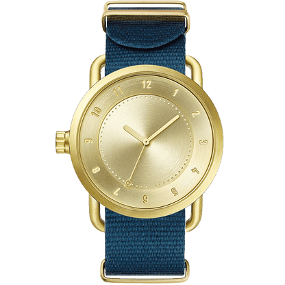 No.1  Gold / Blue Nylon Wristband/Gold buckle