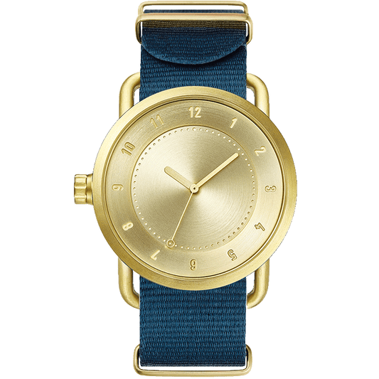 TID No.1  Gold / Blue Nylon Wristband/Gold buckle