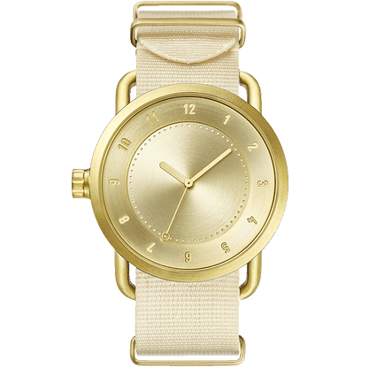 No.1 Gold / Off-White Nylon Wristband/Gold buckle