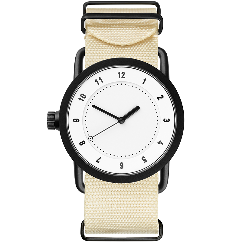 TID No.1  White / Off-White Nylon Wristband / Black buckle