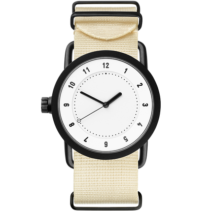 TID No.1  White / Off-White Nylon Wristband / Black buckle