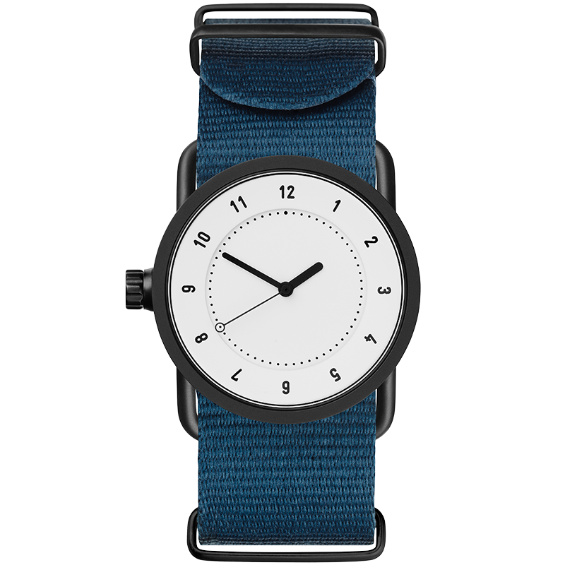 TID No.1  White / Blue Nylon Wristband / Black buckle