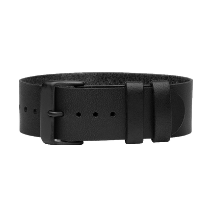 Black Leather Wristband/ Black Buckle