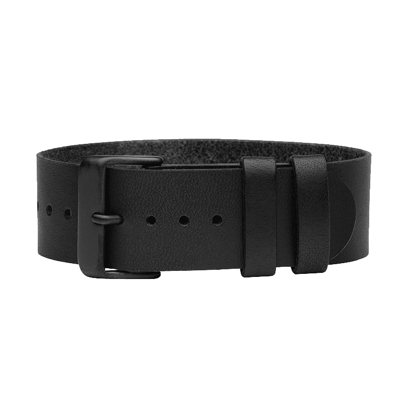 Black Leather Strap with Black / Steel / Gold Buckle - TID WATCHES