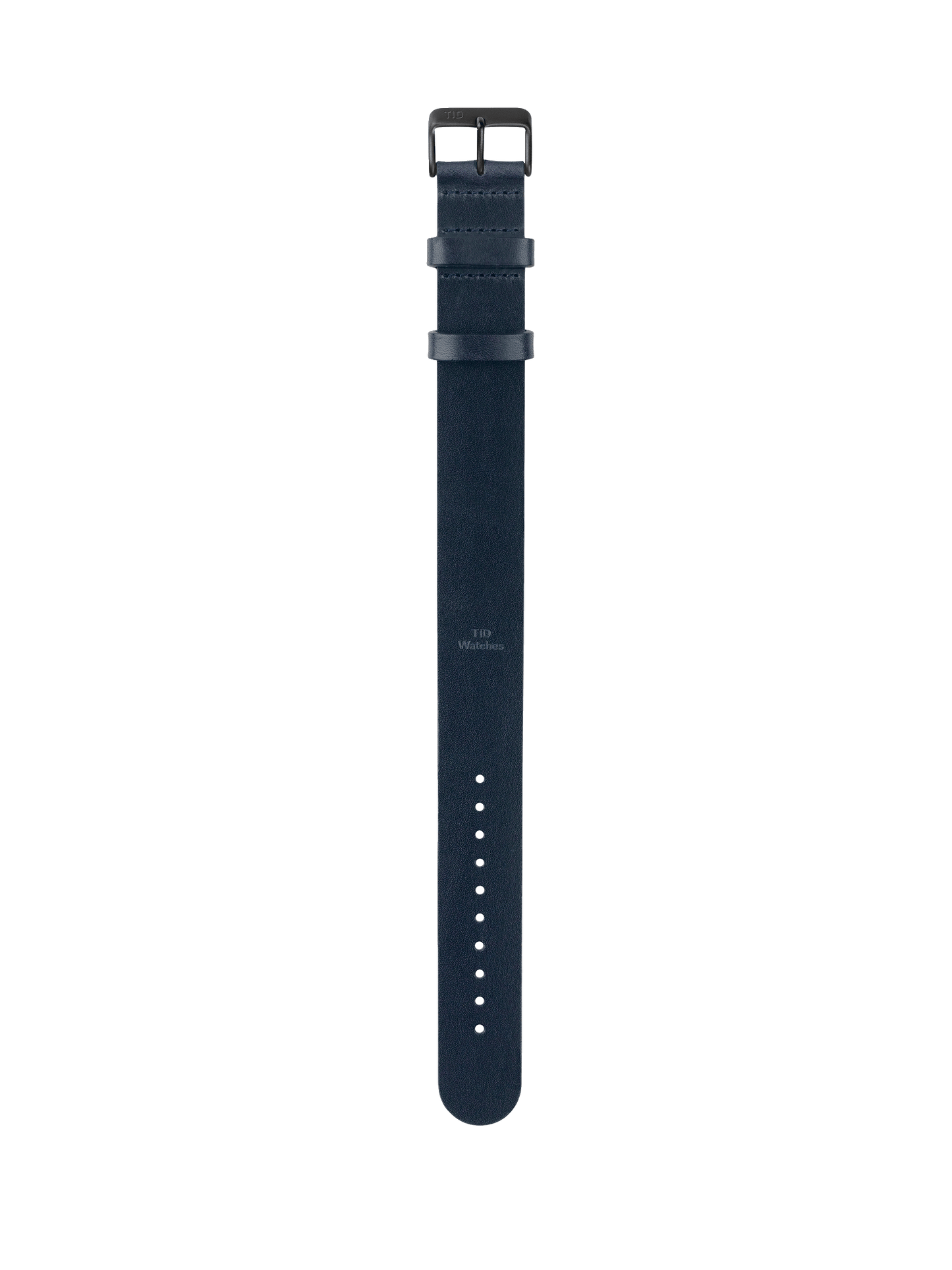 Navy Leather Wristband / Black buckle