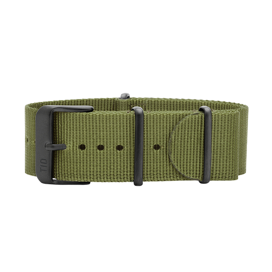 Green Nylon Strap with Black / Steel / Gold Buckle