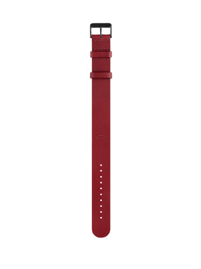 Burgundy Leather Wristband/Black Buckle