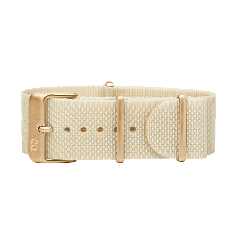 Off-White Nylon Wristband / Gold buckle