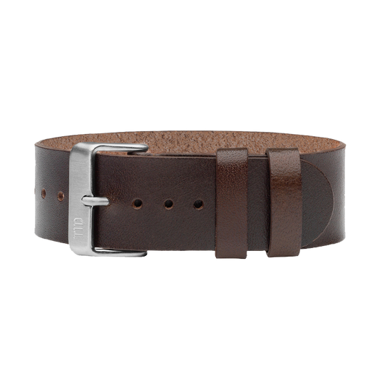 Walnut Leather Wristband / Steel buckle