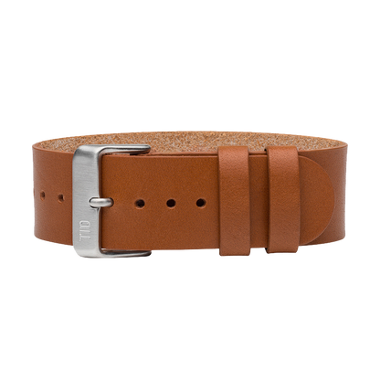 Tan Leather Wristband / Steel buckle