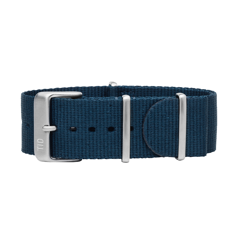 Blue Nylon Wristband / Steel buckle